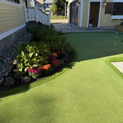 Upstate NY backyard putting green by Upstate Turf Co